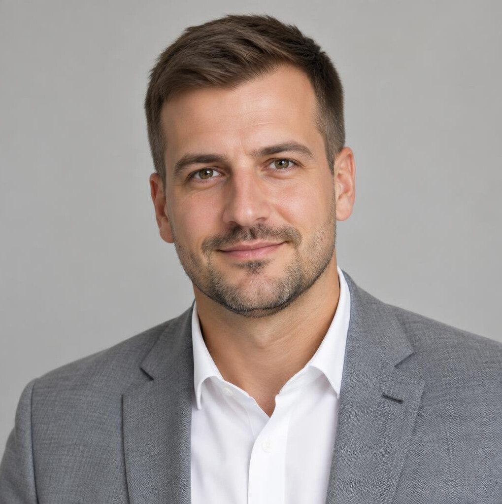 Portrait of a Croatian man content editor in a jacket