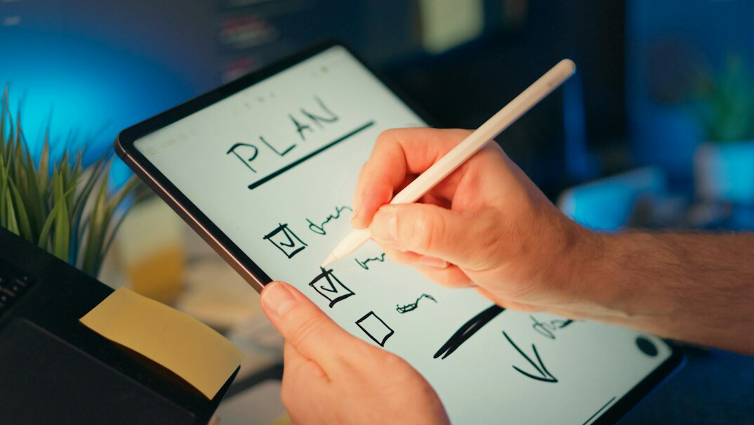 person planning daily schedule