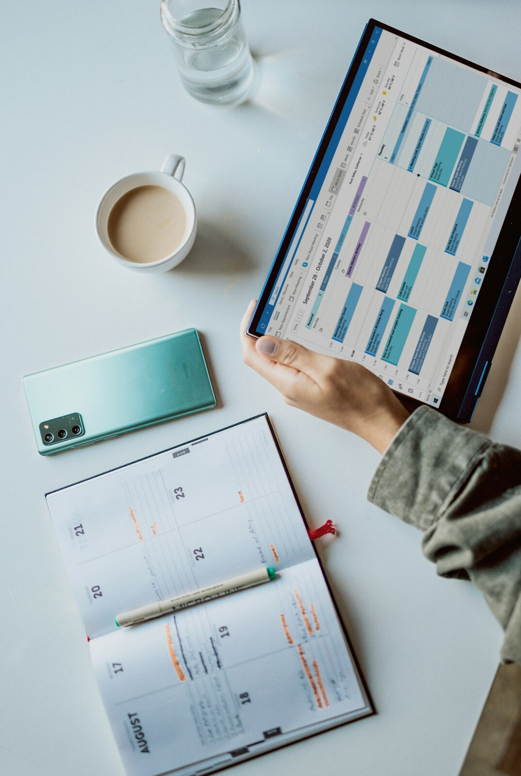 person planning daily schedule