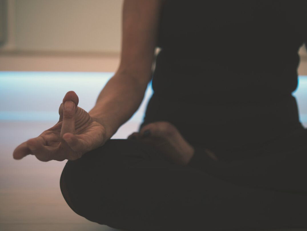 relaxed person meditating